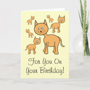 Cute Ginger Cats. Orange Cat Cartoon. Card