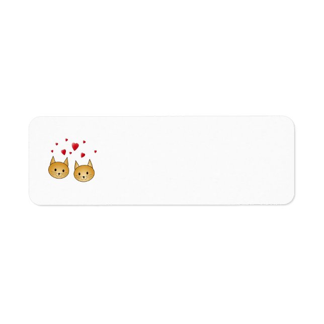 Cute Ginger cats. With Red Love Hearts. (Front)