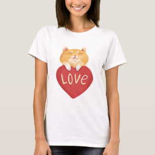 Cute Ginger Kitty Love T-Shirt