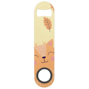 Cute Ginger Orange Cat Playing in Autumn Leaves