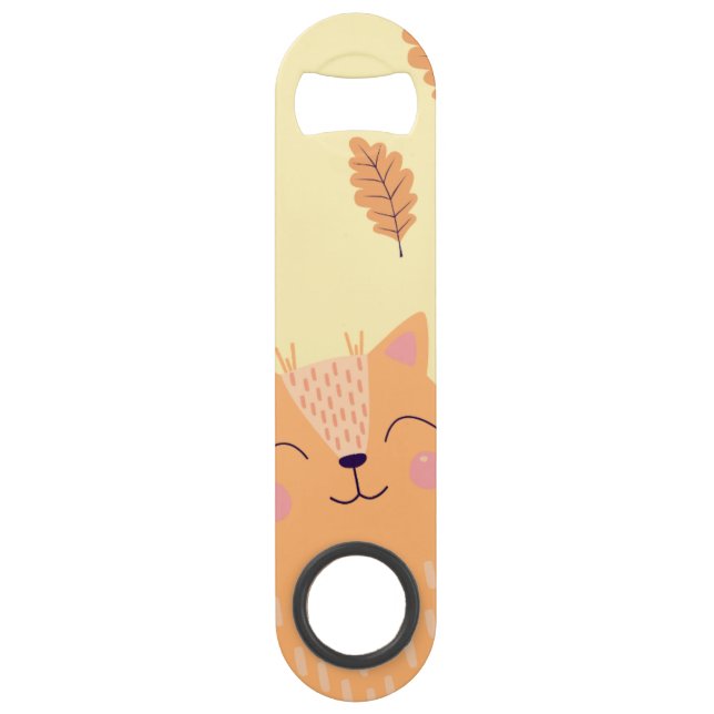 Cute Ginger Orange Cat Playing in Autumn Leaves (Front)