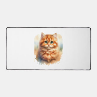 Cute Ginger Tabby Cat Classic T-Shirt Desk Mat