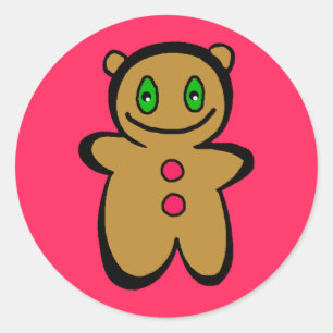 Cute Gingerbread Boy Stickers