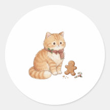 Cute Gingerbread Christmas Cat Sticker