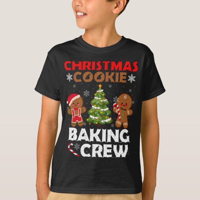Cute Gingerbread Christmas Cookie Baking Crew T-Shirt (Front)