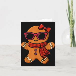 Cute Gingerbread Christmas For Women Girls Xmas  Card