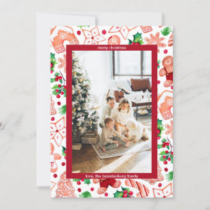 Cute Gingerbread Christmas Greeting Photo Holiday Card