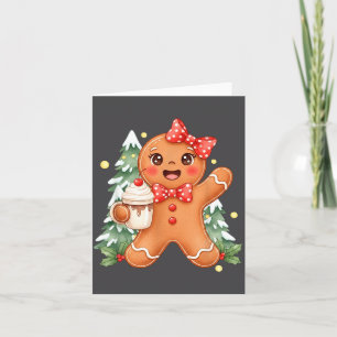 Cute Gingerbread Christmas Snow Xmas For Men Women Card