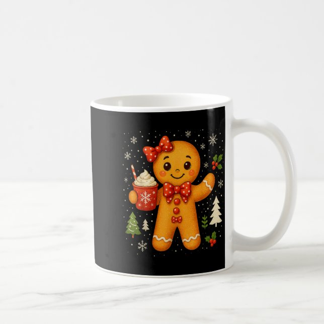 Cute Gingerbread Christmas Snow Xmas For Men Women Coffee Mug (Right)