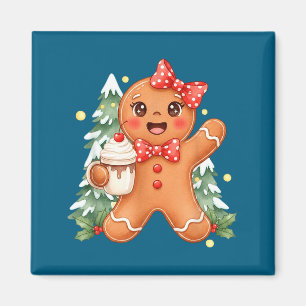 Cute Gingerbread Christmas Snow Xmas For Men Women Magnet