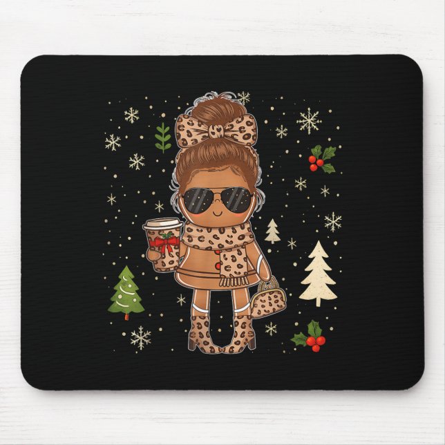 Cute Gingerbread Christmas Snow Xmas For Men Women Mouse Pad (Front)