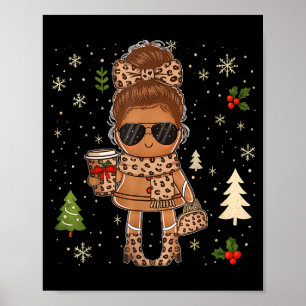Cute Gingerbread Christmas Snow Xmas For Men Women Poster