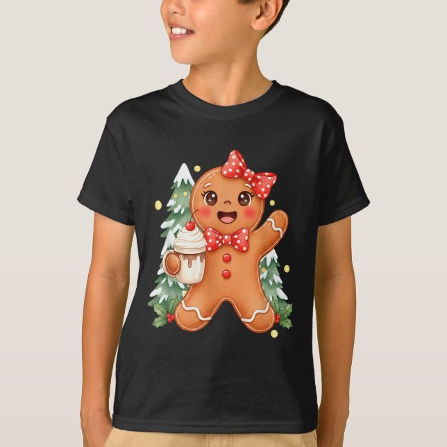 Cute Gingerbread Christmas Snow Xmas For Men Women T-Shirt (Front)