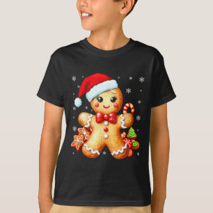 Cute Gingerbread Christmas Snow Xmas For Women Kid T-Shirt