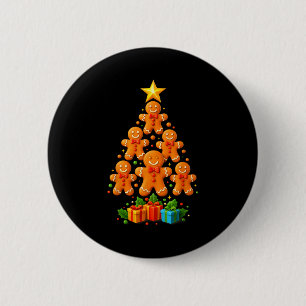 Cute Gingerbread Christmas Tree Holiday Funny Xmas 6 Cm Round Badge
