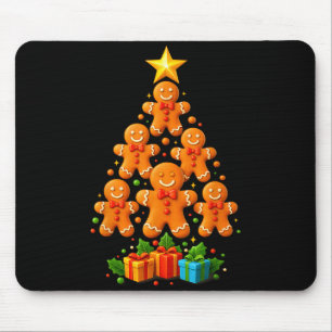 Cute Gingerbread Christmas Tree Holiday Funny Xmas Mouse Pad