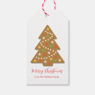 Cute Gingerbread Christmas Tree Holiday Gift Tags