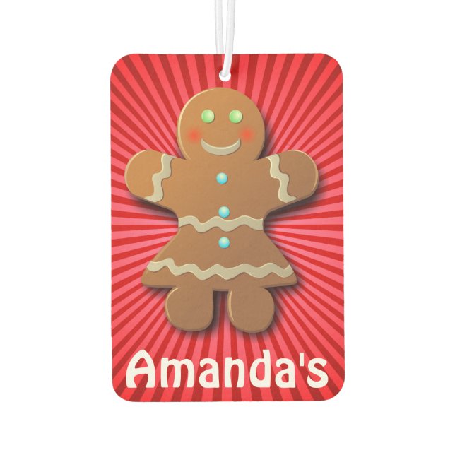 Cute Gingerbread Cookie Car Air Freshener (Back)