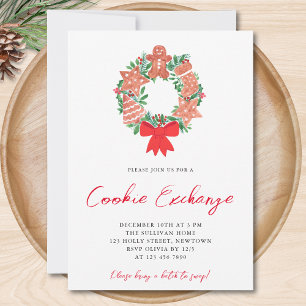 Cute Gingerbread Cookie Exchange Party Holiday Invitation