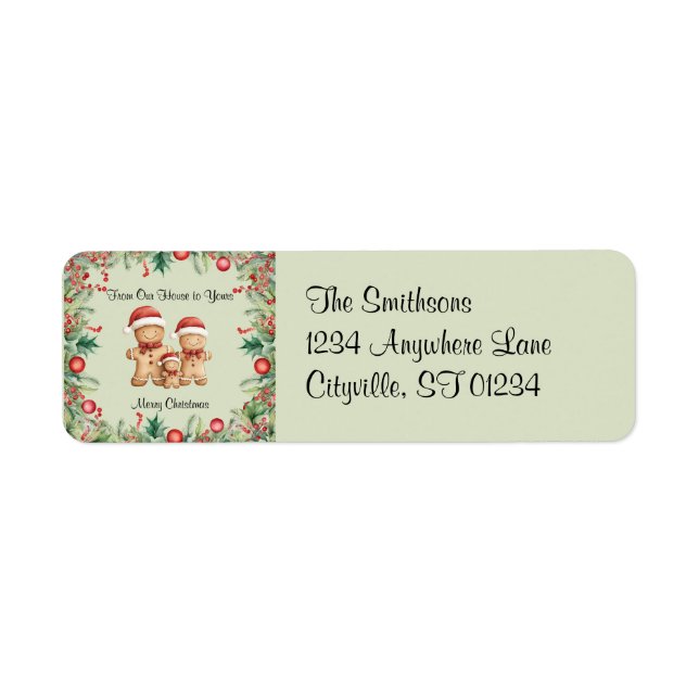 Cute Gingerbread Cookie Family Christmas (Front)
