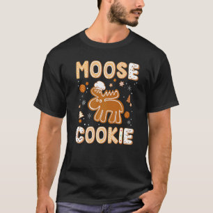 Cute Gingerbread Cookie Moose Lovers Christmas Bak T-Shirt