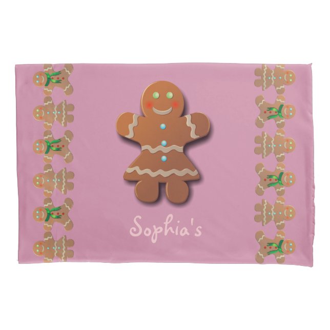 Cute Gingerbread Cookie Pillowcase (Front)