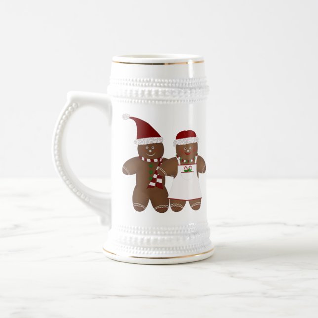 Cute Gingerbread Couple Stein (Left)