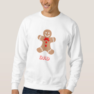 Cute Gingerbread Dad Red Brown White Holiday Sweatshirt