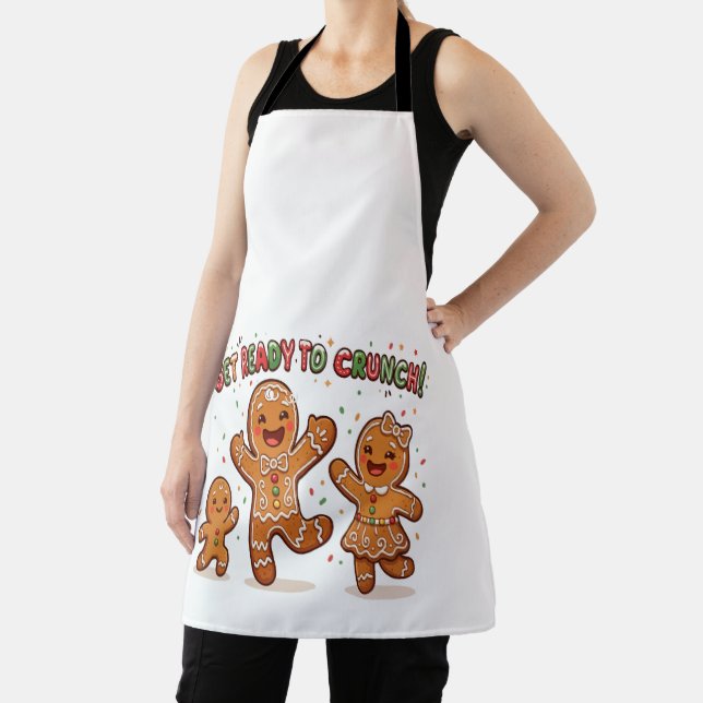Cute Gingerbread Family Christmas Apron (Insitu)