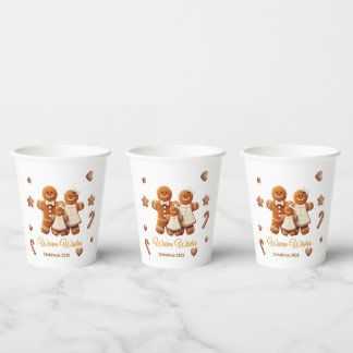 Cute Gingerbread Family Cookie Decorating Party Paper Cups