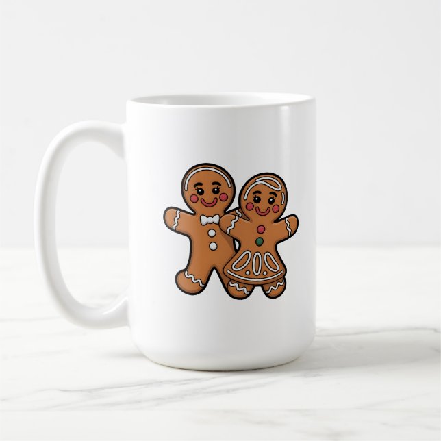 Cute Gingerbread Friends Coffee Mug (Left)
