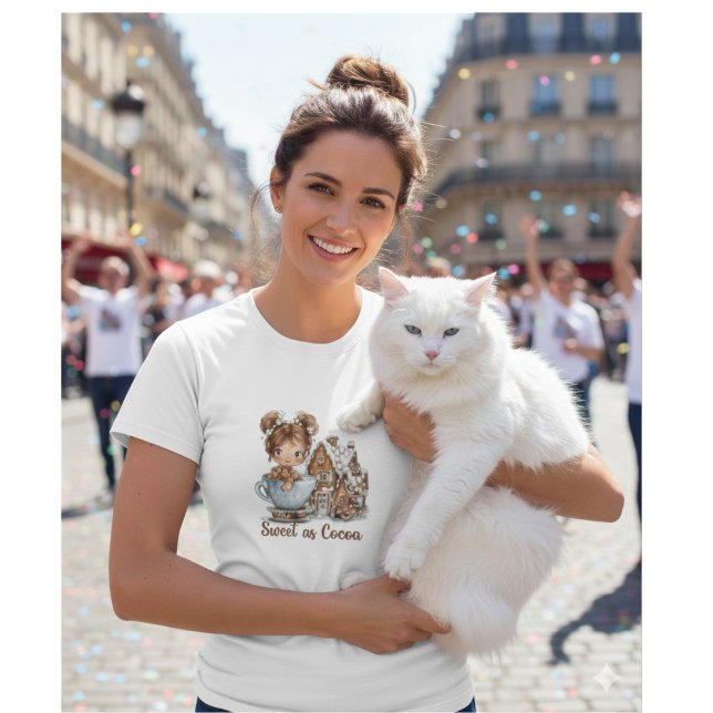 Cute Gingerbread Girl in Teacup Christmas Tri-Blend Shirt (Creator Uploaded)