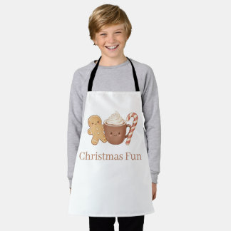 Cute Gingerbread & Hot Cocoa Kids' Christmas Fun P Apron