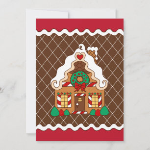 Cute Gingerbread House Christmas Party Invitations
