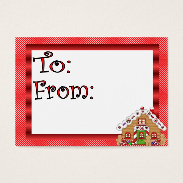 Cute Gingerbread House Gift Tag (Front)