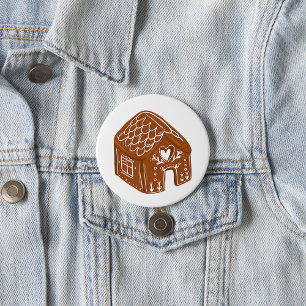 Cute Gingerbread House Holiday Cookie 7.5 Cm Round Badge