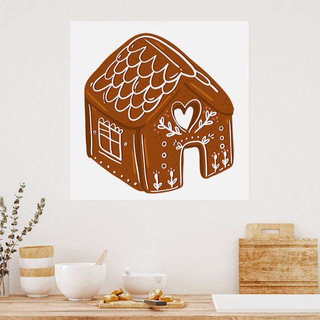 Cute Gingerbread House Holiday Cookie Poster (Creator Uploaded)