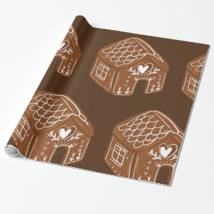 Cute Gingerbread House Holiday Cookie Wrapping Paper