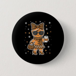 Cute Gingerbread Leopard Coquette Christmas Xmas G 6 Cm Round Badge