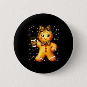 Cute Gingerbread Leopard Coquette Christmas Xmas G 6 Cm Round Badge