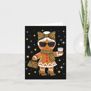 Cute Gingerbread Leopard Coquette Christmas Xmas G Card