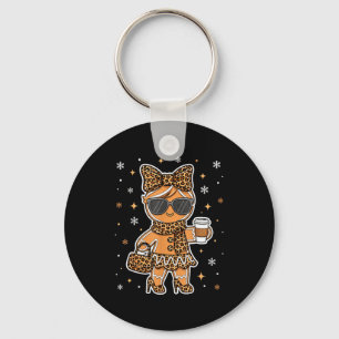 Cute Gingerbread Leopard Coquette Christmas Xmas G Key Ring