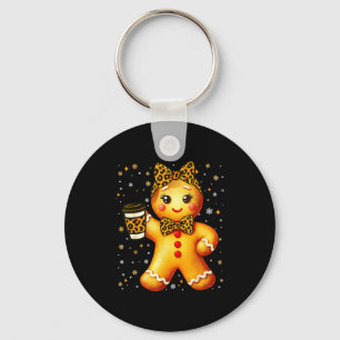 Cute Gingerbread Leopard Coquette Christmas Xmas G Key Ring
