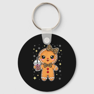 Cute Gingerbread Leopard Coquette Christmas Xmas G Key Ring