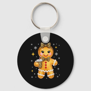 Cute Gingerbread Leopard Coquette Christmas Xmas G Key Ring