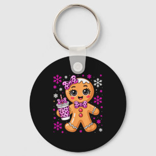 Cute Gingerbread Leopard Coquette Christmas Xmas G Key Ring