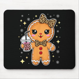 Cute Gingerbread Leopard Coquette Christmas Xmas G Mouse Pad