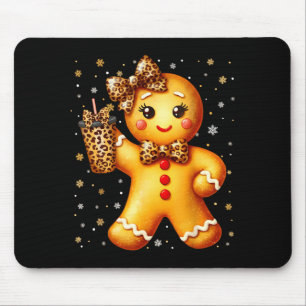 Cute Gingerbread Leopard Coquette Christmas Xmas G Mouse Pad