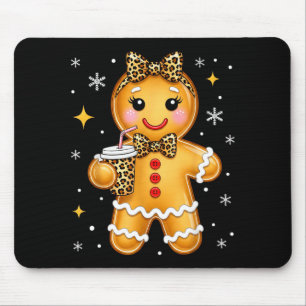 Cute Gingerbread Leopard Coquette Christmas Xmas G Mouse Pad