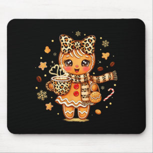 Cute Gingerbread Leopard Coquette Christmas Xmas W Mouse Pad
